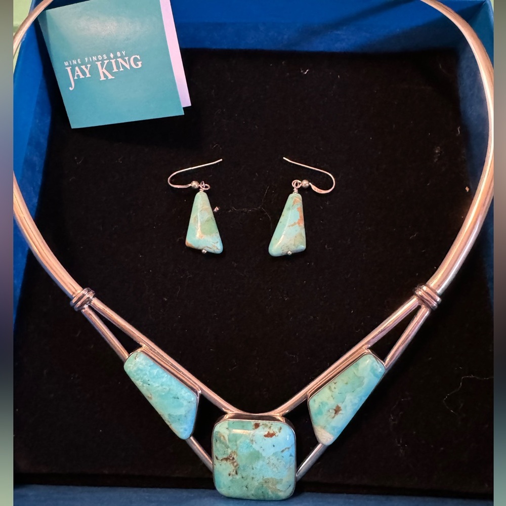 Sterling Silver and turquoise necklace with matching earrings